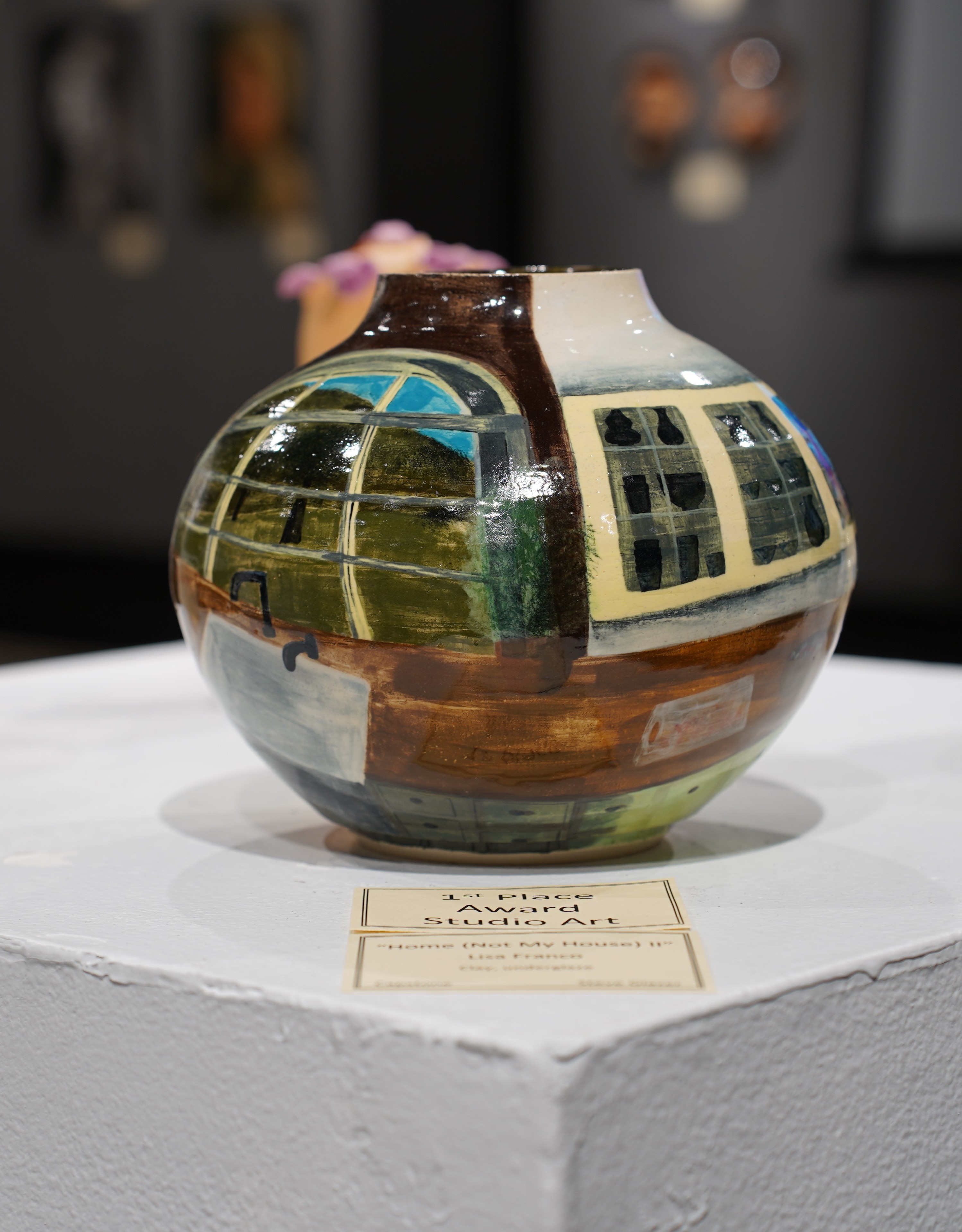 "Home (Not My Home) II" by Lisa Franco - 1st Place Studio Art - Henry Ford College 2026 Student Art Exhibition