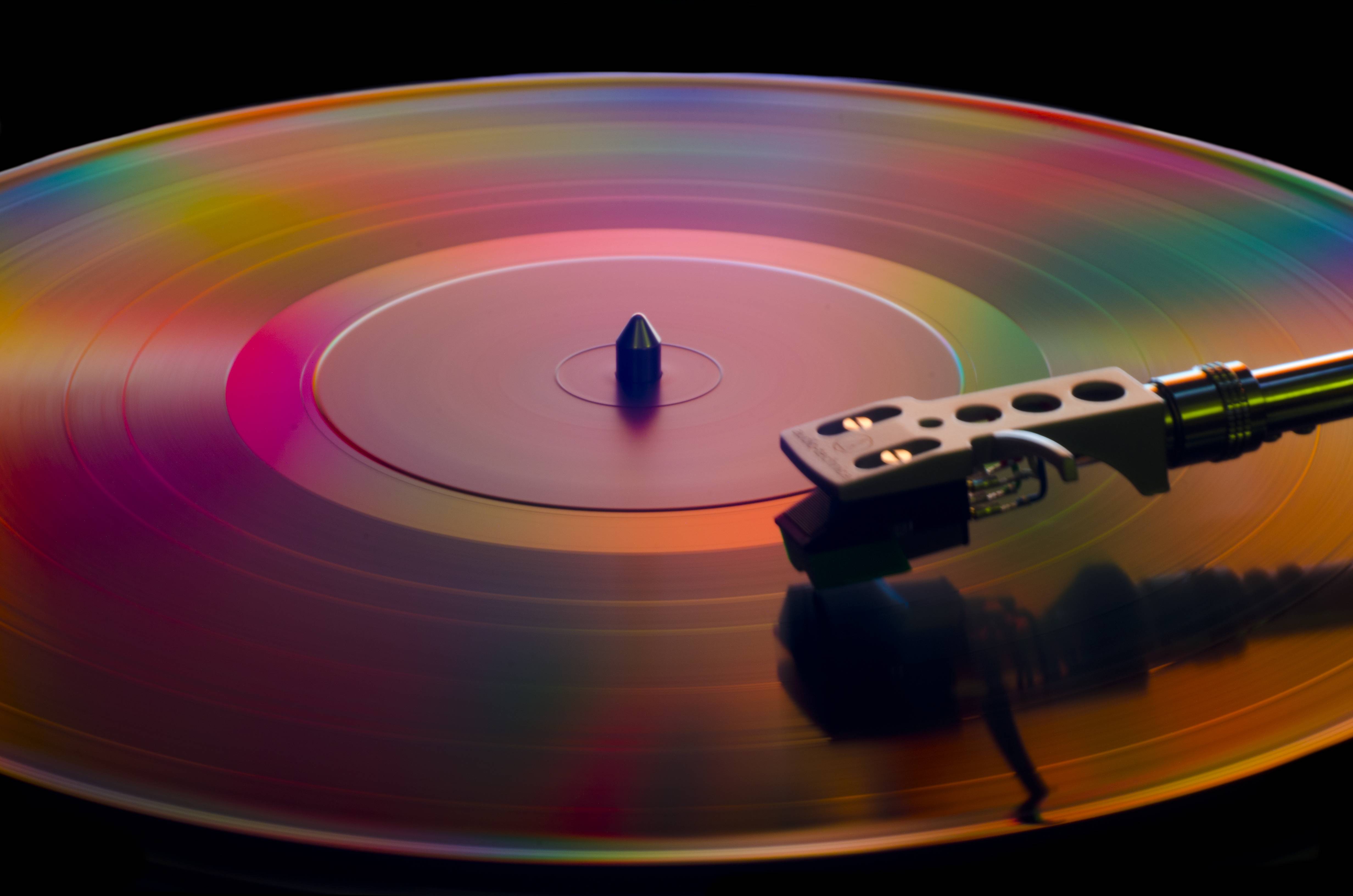 Spinning vinyl record