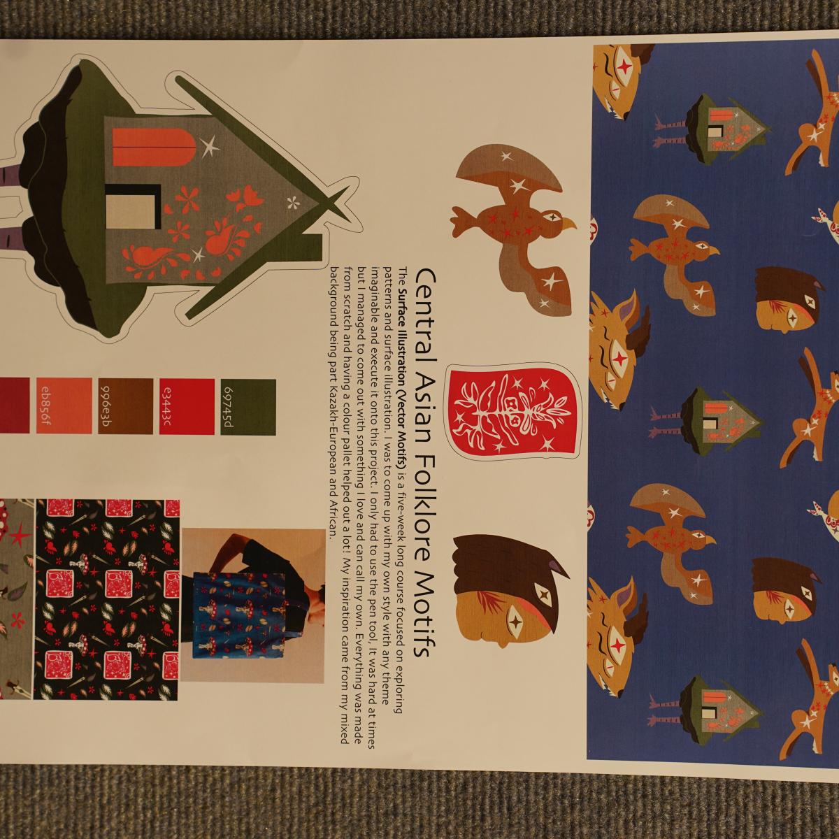 Motif Sticker Collection by Nadya Marama - 2nd Place Graphic Art - Henry Ford College 2026 Student Art Exhibition