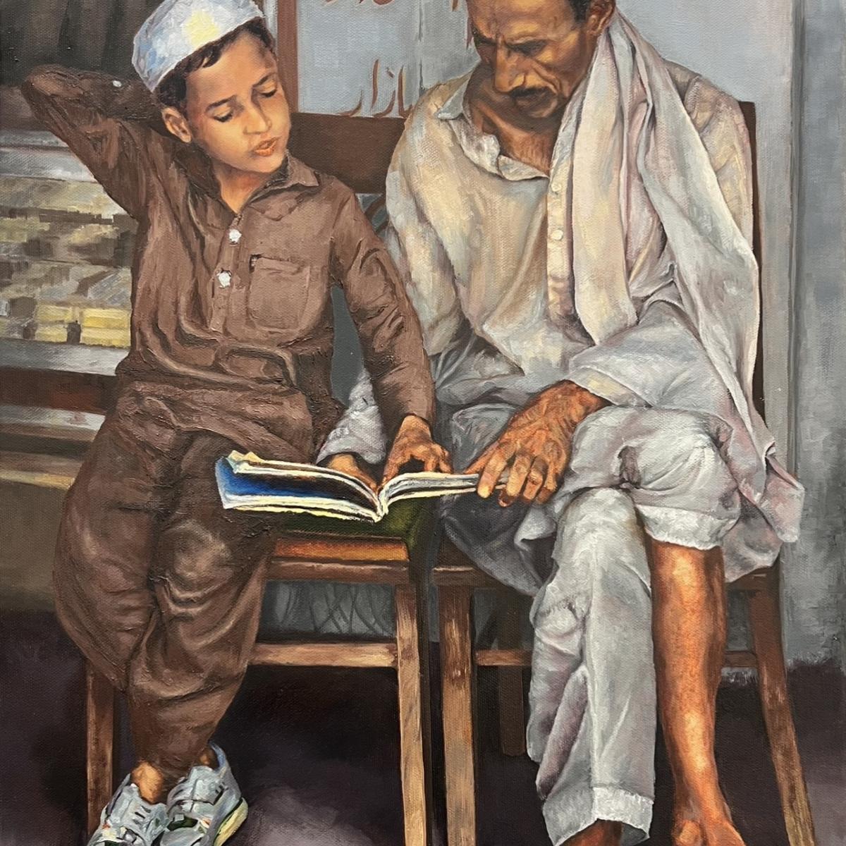 "Education" by Malak Cherri with art instructor Nemanja Rosic