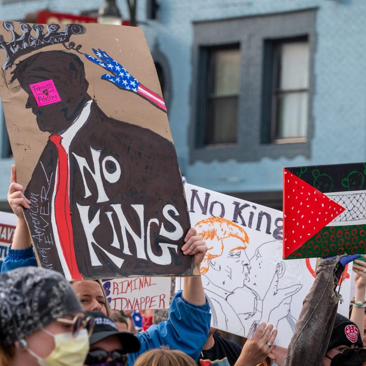 No Kings rally, October 18, 2025 in Detroit. Photo by Russ McNamara WDET