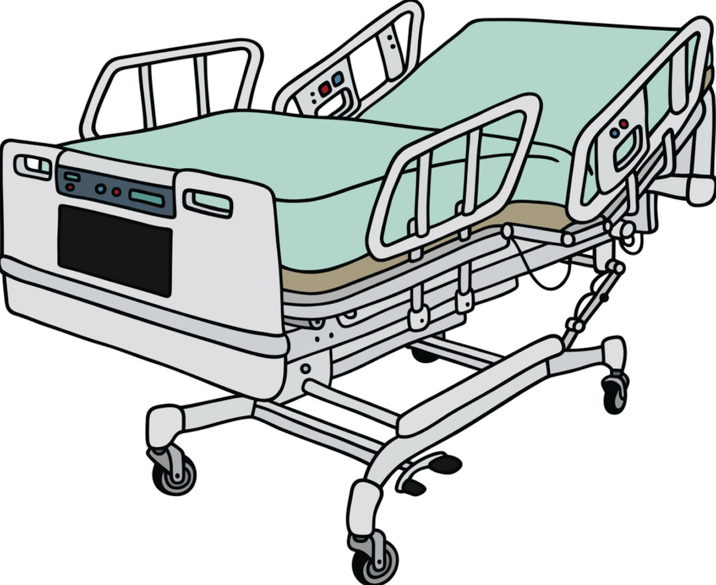Stock drawing of hospital bed
